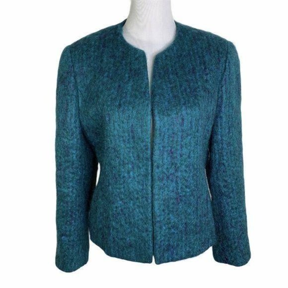 Donegal Design Blue Ireland Wool Mohair Jacket - Picture 1 of 11